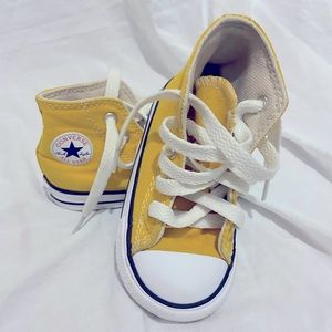 Yellow Converse Chuck Taylor All-Star High Top. Toddler size 5.